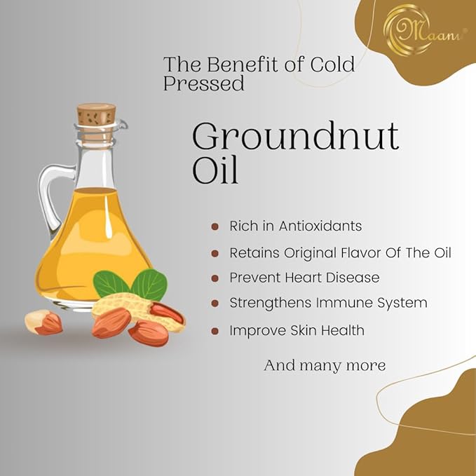 15 Kg Maanu Cold Pressed Groundnut Peanuts Oil  Tin Can  KolhuKacchi GhaniChekkuGanuga  Peanut Oil  Natural  Chemical-Free  Cold Pressed Groundnut Oil for Cooking