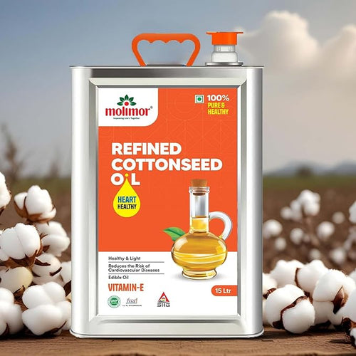 (15Liter) MOLIMORE Refined Cottonseed Oil ƒ Pure, Light, and Perfect for Healthy Cooking
