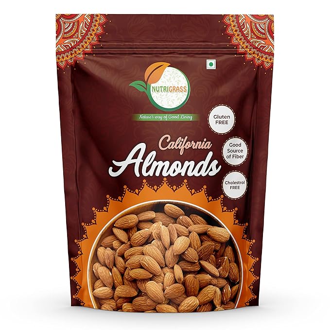 5KG NUTRIGRASS California Healthy and Tasty Dry Fruit Nut Raw Almonds (Dried) -