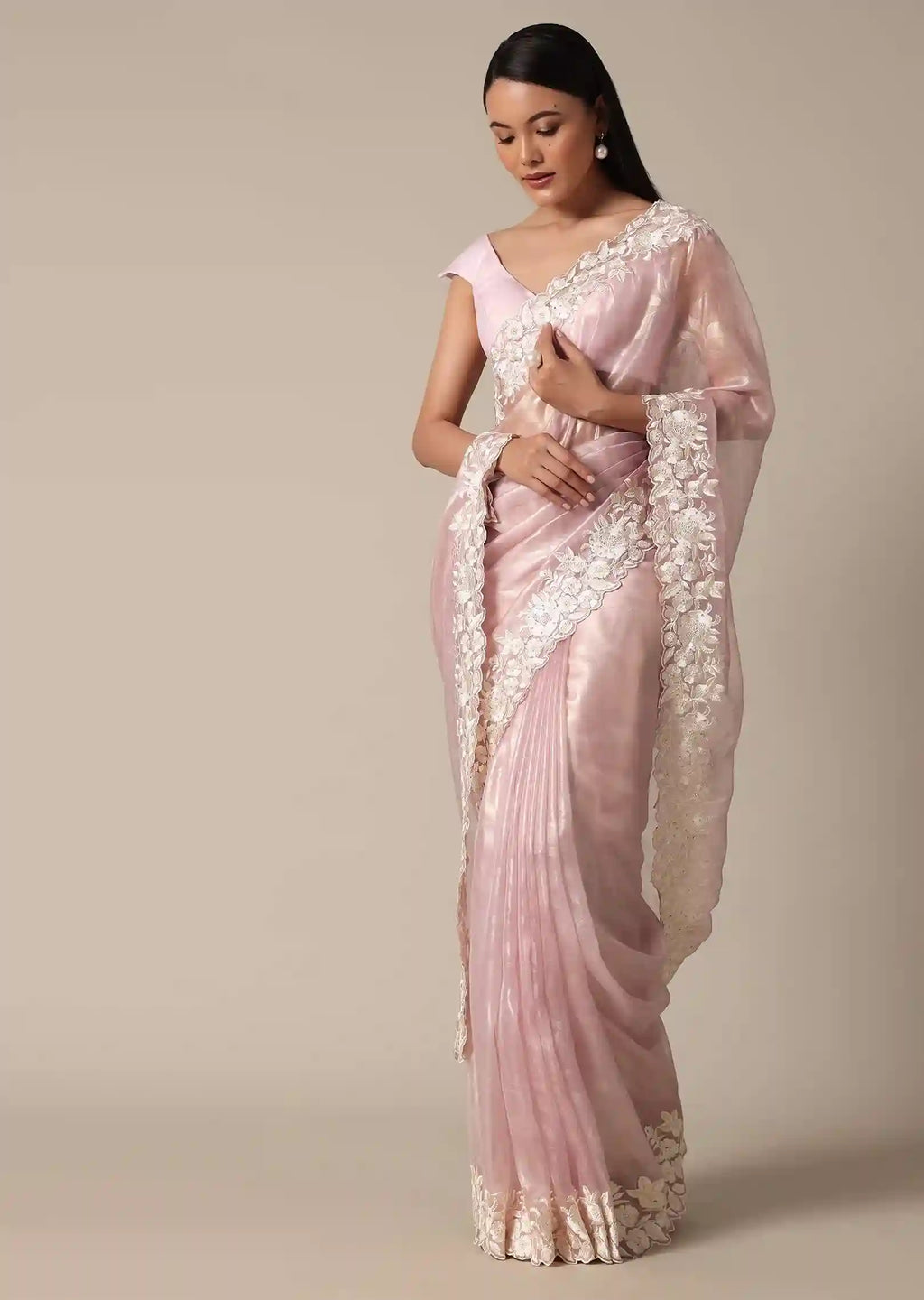 Ivory Reserve White & Gold Heritage Saree