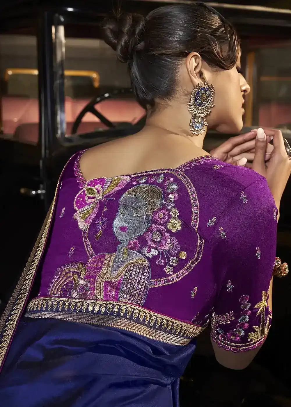 Midnight Blue Zari Woven Silk Saree