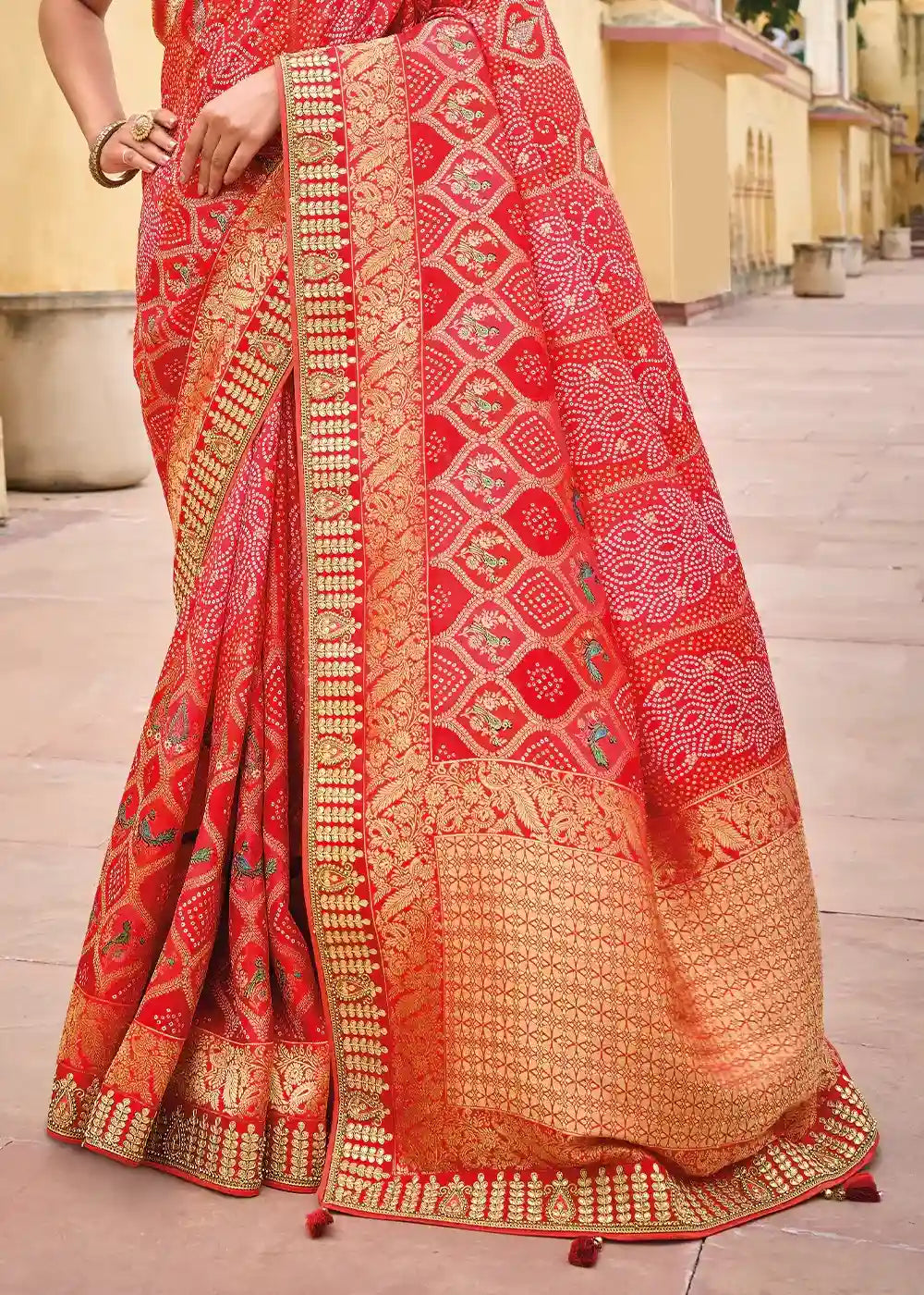 Red & Gold Heritage Zari Silk Saree