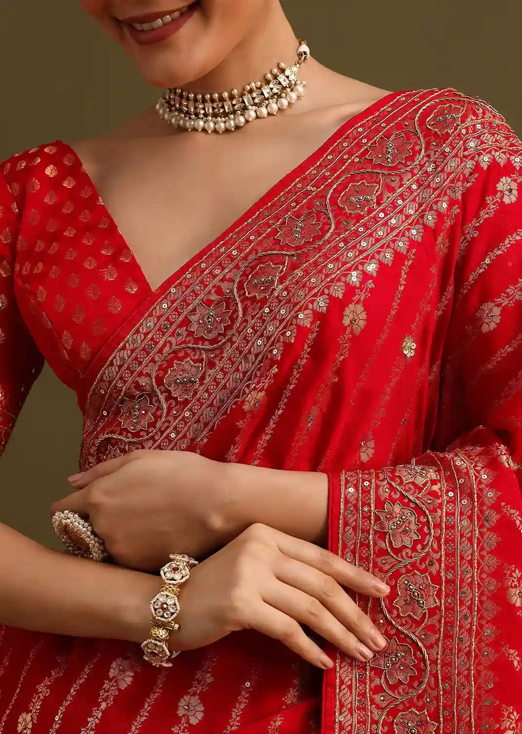 Regal Red Saree – A Timeless Ode to Heritage and Glamour