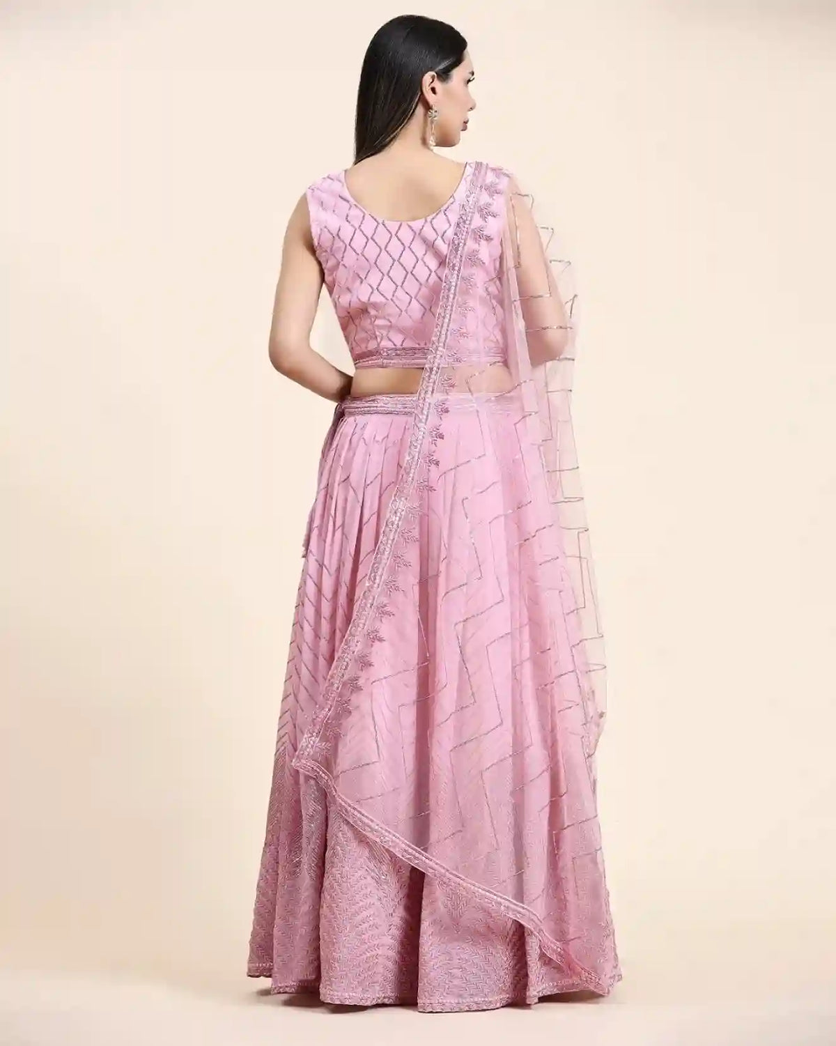 Pastel Pink Contemporary Lehenga Choli