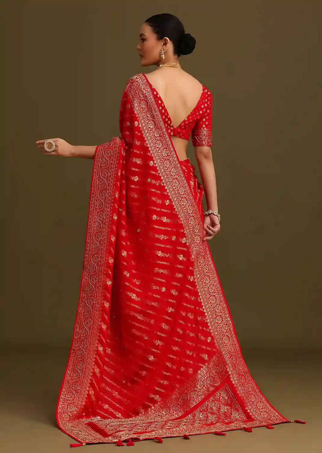 Regal Red Saree – A Timeless Ode to Heritage and Glamour