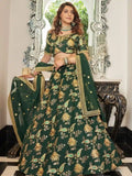 Emerald Green & Gold Embroidered Art Silk Lehenga Choli