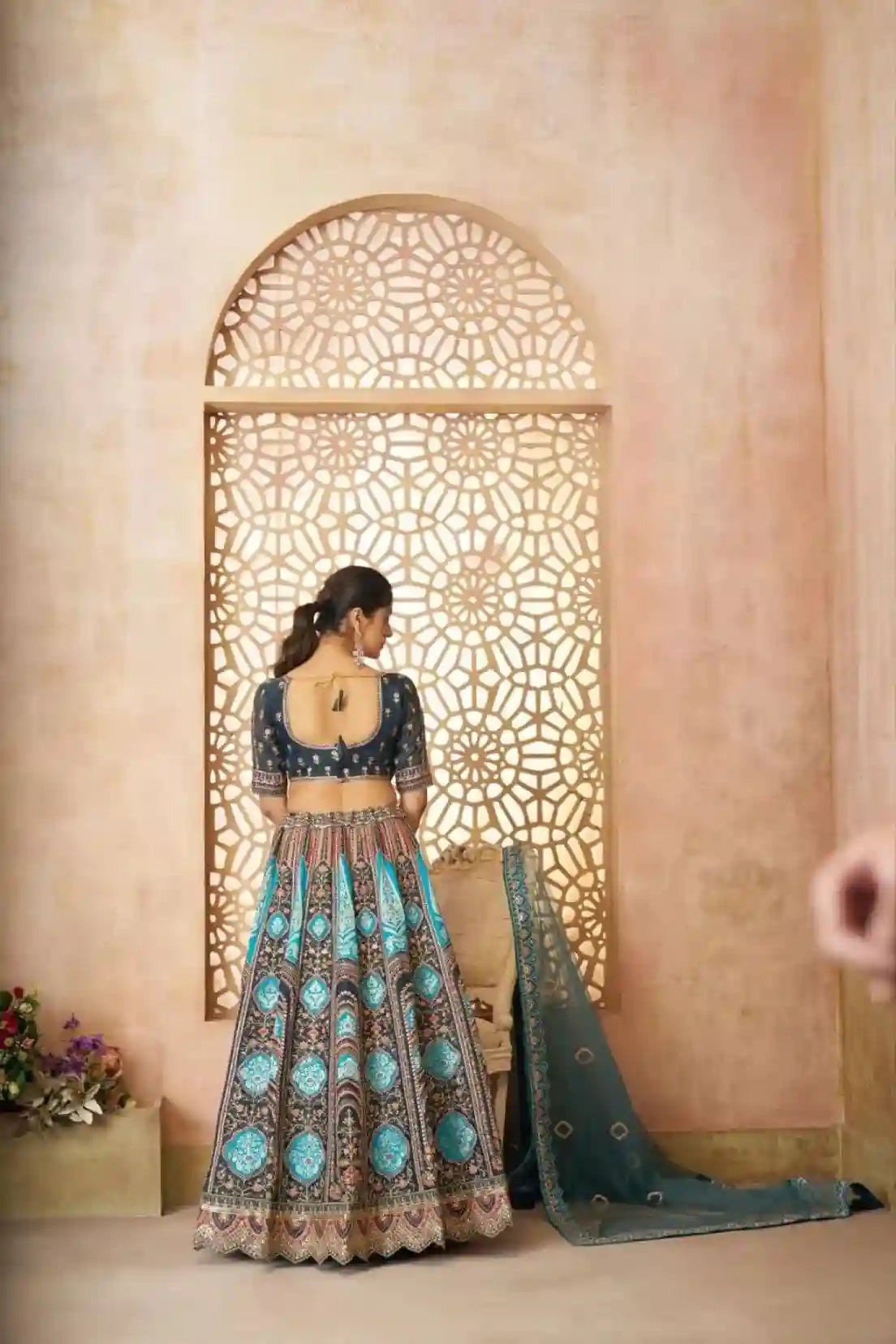 Royal Blue & Teal Banarasi Lehenga Choli – A Celebration of Regal Craftsmanship