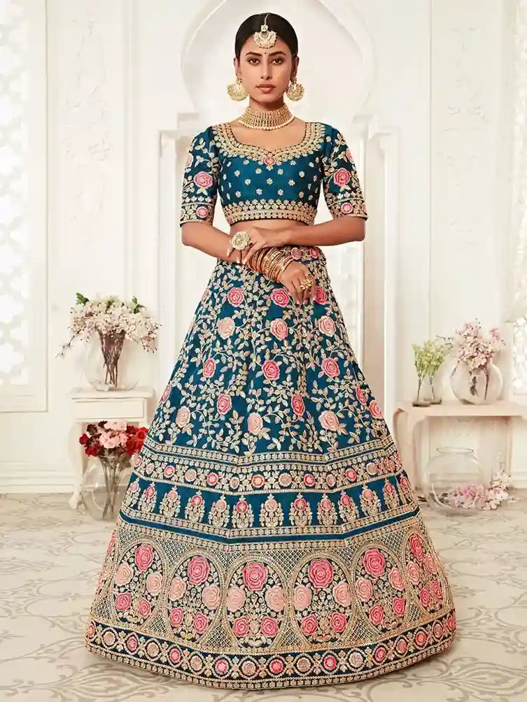 Regal Blue Bridal Lehenga Choli – A Celebration of Royal Elegance