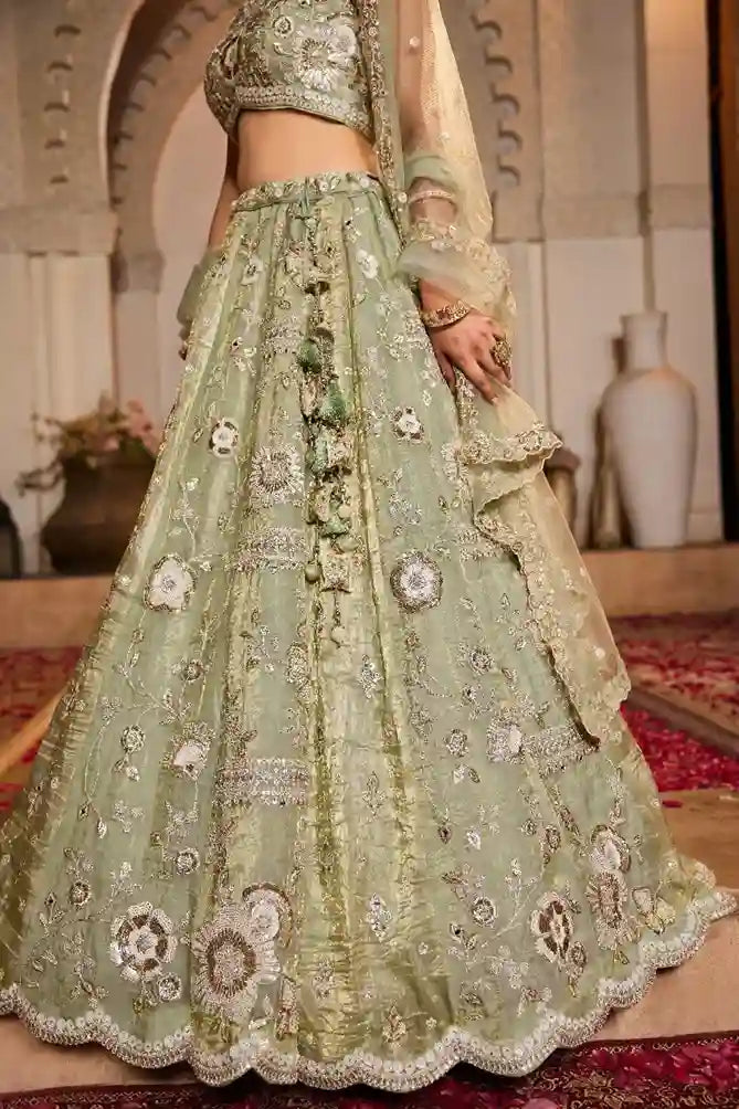 Designer Pista Green Lehenga Choli