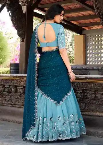 Sky Blue Embroidered Lehenga Choli – An Ethnic Masterpiece