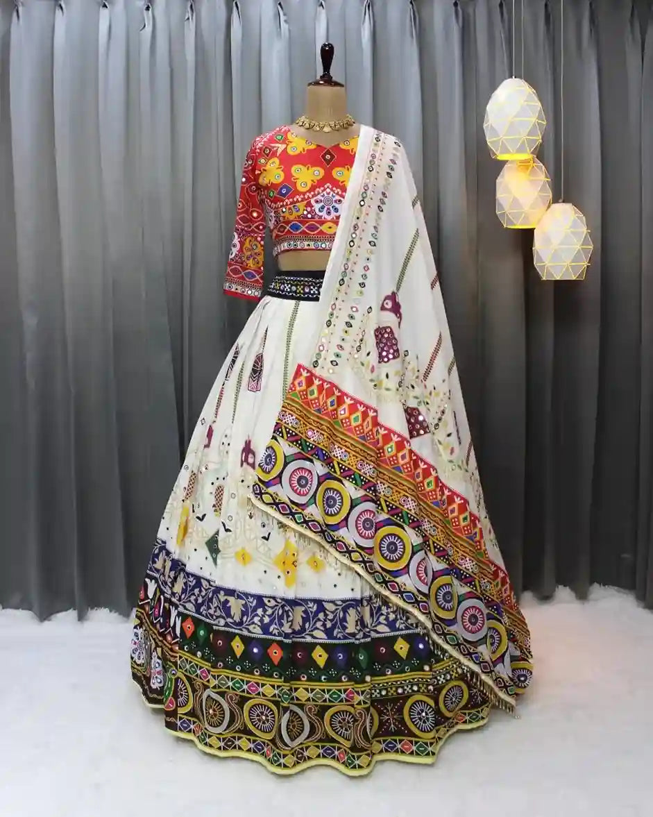 Regal Mirrorwork Heritage Chaniya Choli – Festival Royalty, Global Appeal