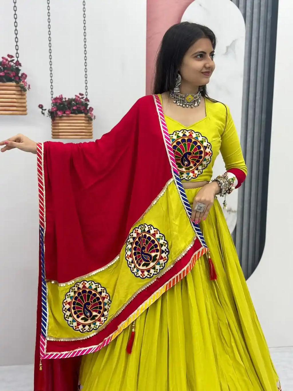Sunburst Peacock Chaniya Choli – Folk Charm, Festive Glow