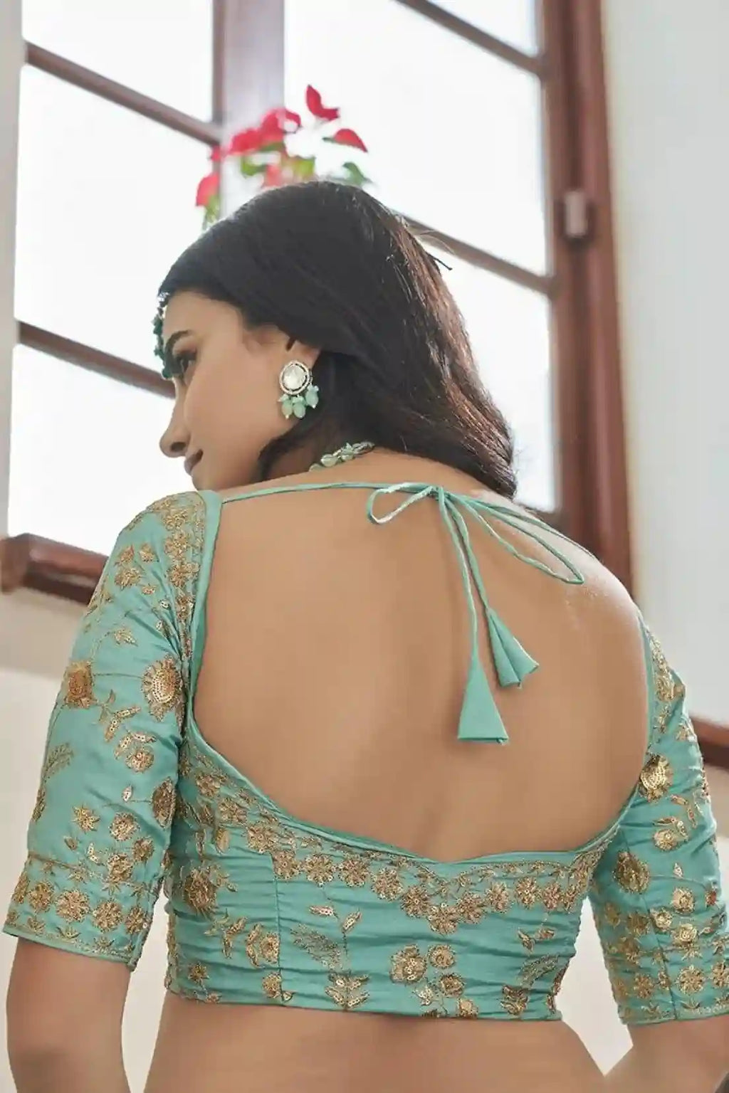 Pastel Aqua Blue Embroidered Lehenga Choli